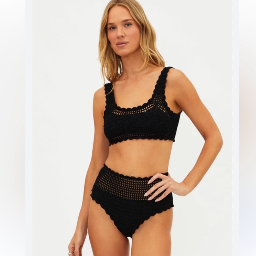 Beach Riot Black Crochet Bikini Set